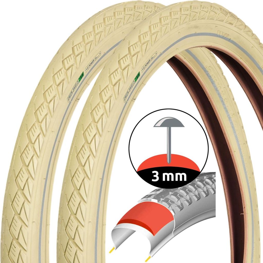 2x Pneu vélo Crème Retro Style 28" 50-622 increvable Image du produit 