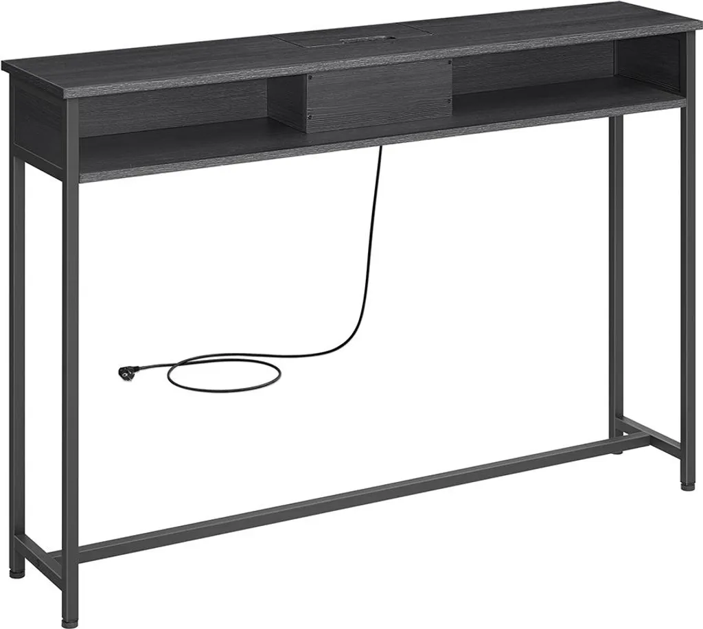 Table console étroite avec multiprise pour entrée moderne et salon