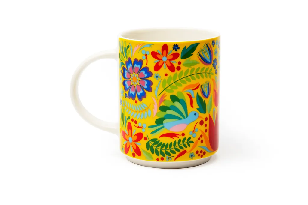 Set Di 4 Tazze Da Regalo Disok A Forma Di Fiore - In Ceramica, Multicolore, 10,5 Cm Di Altezza. Confezionate In Un Astuccio A Forma Di Vaso. Ideali Per Matrimoni E Compleanni. - 3