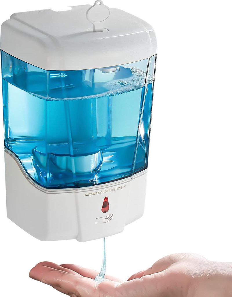Seifenspender zur Wandmontage, automatischer Händedesinfektionsmittelspender, 600 ml, Gel und Flüssigkeit, berührungsloser