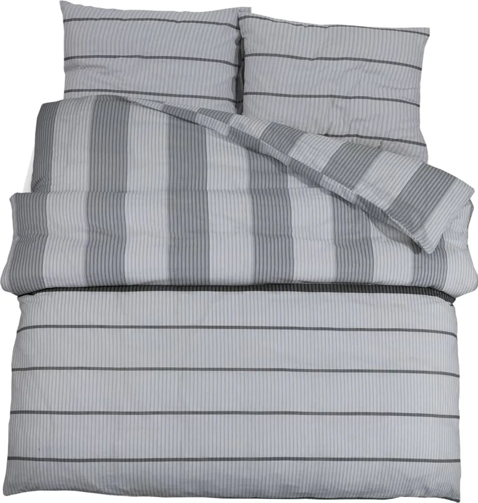 Biancheria Letto Grigio Cotone 200x220 cm | Design Moderno Minimal
