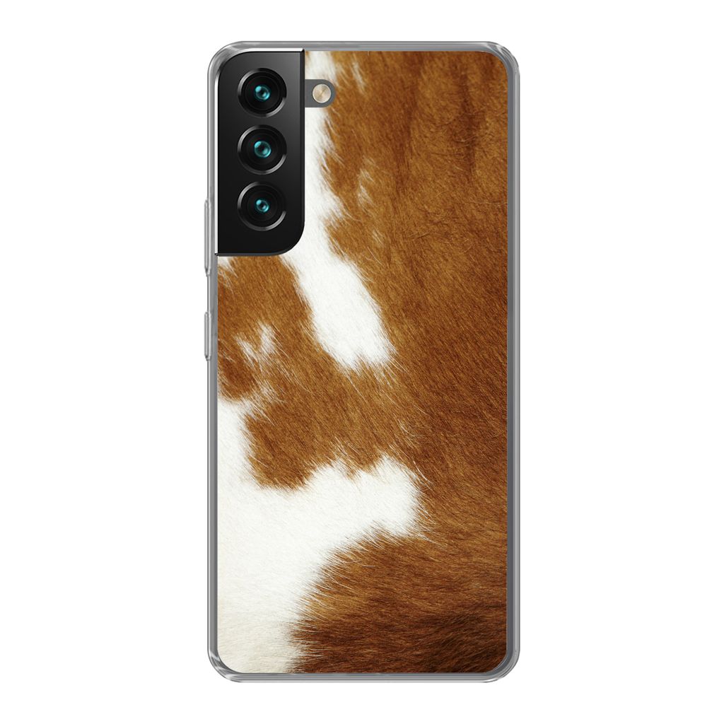 MuchoWow Handyhülle Schutzhülle Hülle für Samsung Galaxy S22 Plus Eine melierte Kuhhaut Silikon Softcase Handy Hülle - Schutzabdeckung
