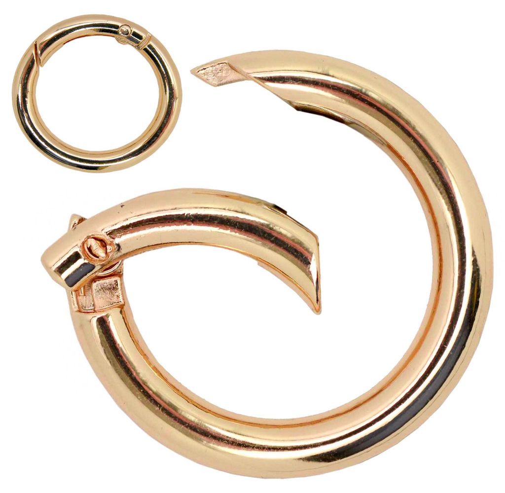 1 Ring Karabiner Rund | 34mm x 6mm gold