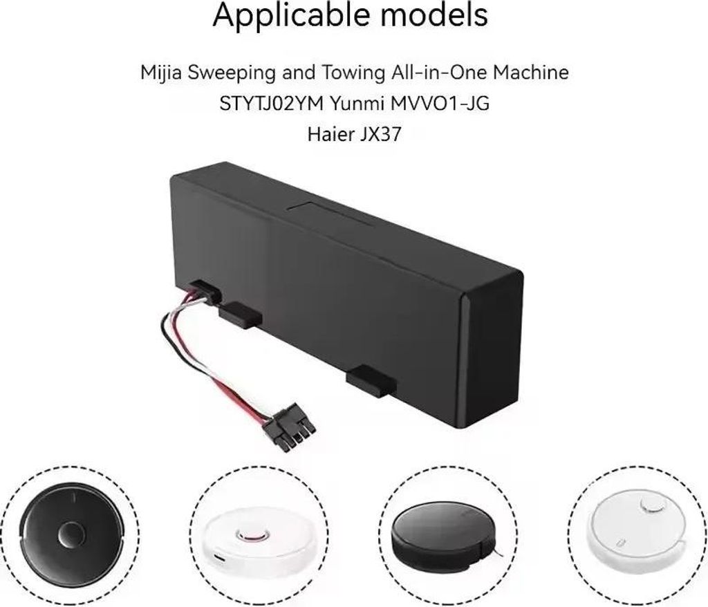 Akku für Xiaomi Mijia LDS Staubsauger, Mi Robot Vacuum-Mop P 2S, Haier JX37 - STYTJ02YM Li-Ion - 14,8 V 4800 mAh - 3er Pack