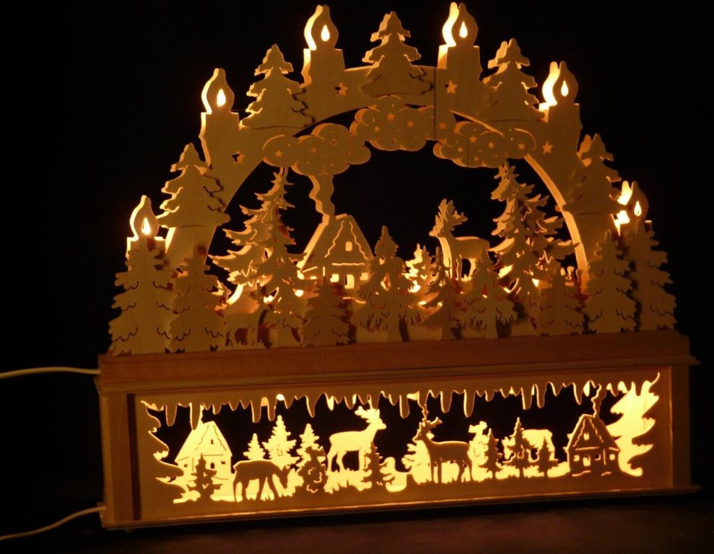 Original Erzgebirgischer Marken Schwibbogen Lichterbogen 50 x 43 cm K50-B_213