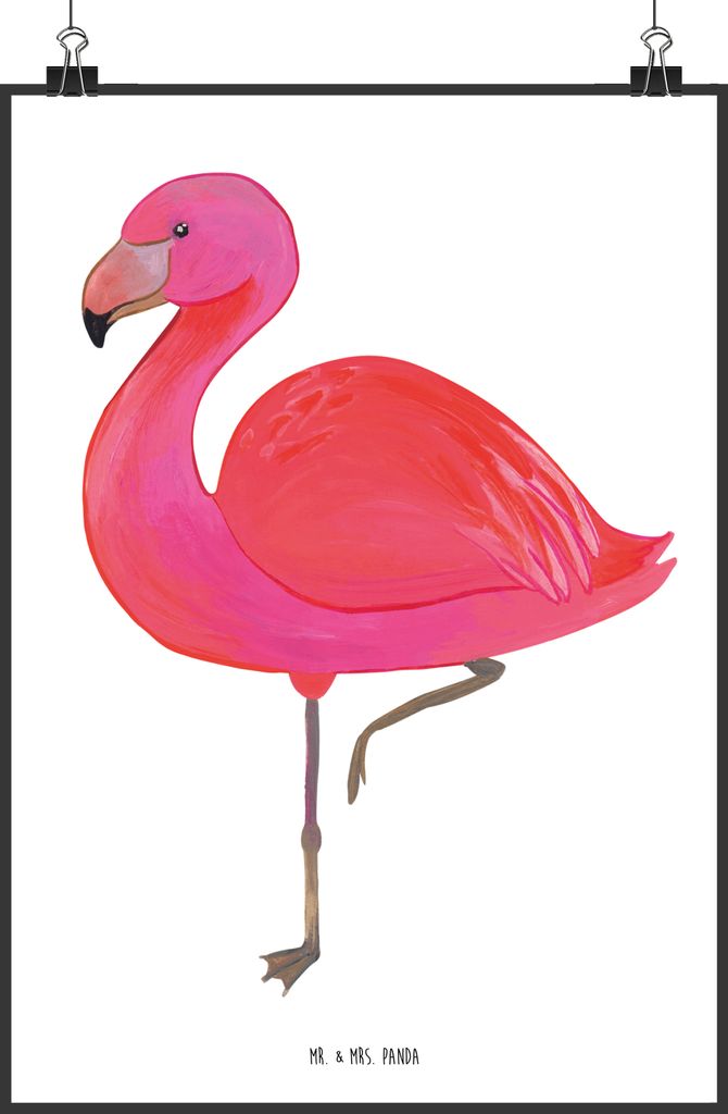 Mr. & Mrs. Panda Bild Flamingo Classic DIN A0 - Weiß - Produktbild 