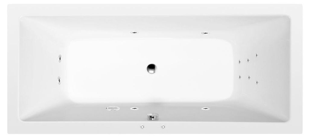 Polysan KRYSTA Whirlpool-Badewanne, 180x70x39cm, Attraction Hydro, Chrom