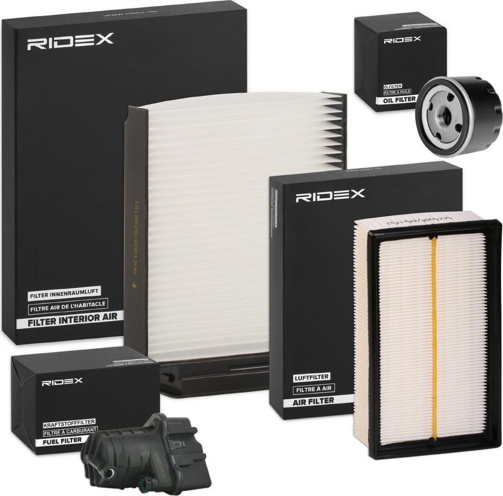 RIDEX Filterset Inspektionspaket Filtersatz für RENAULT Clio III Schrägheck (BR0/1, CR0/1) CLIO II (BB0/1/2, CB0/1/2) MODUS / GRAND MODUS (F/JP0)