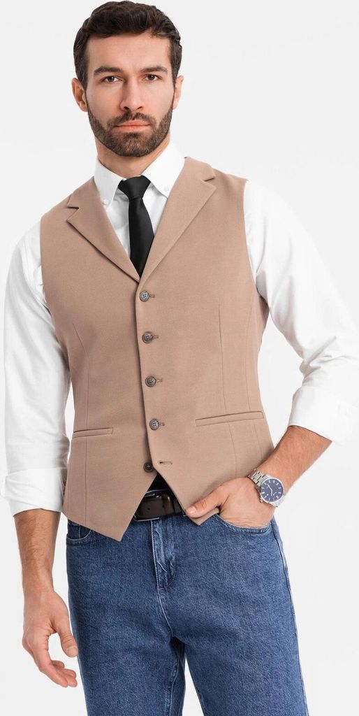 Ombre Clothing Formelle Herrenweste Natanoh braun S