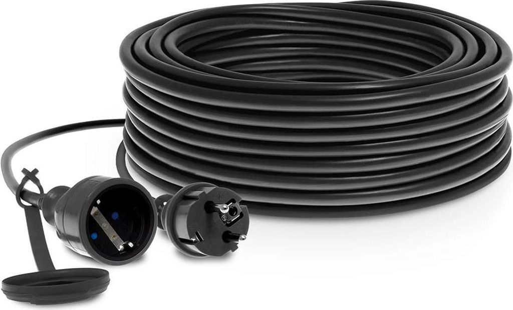 Entac Verlängerungskabel IP44 5m, 5 m, Drinnen/Draußen, Typ F, IP44, Schwarz, 1 AC-Ausgänge