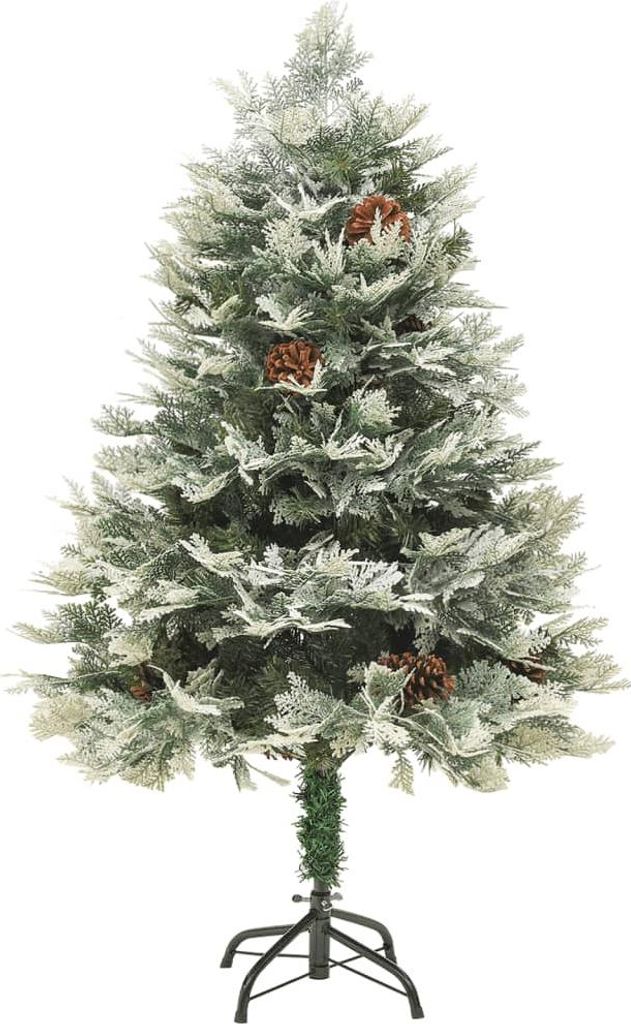 vidaXL Weihnachtsbaum mit Beleuchtung und Kiefernzapfen Grün 150 cm