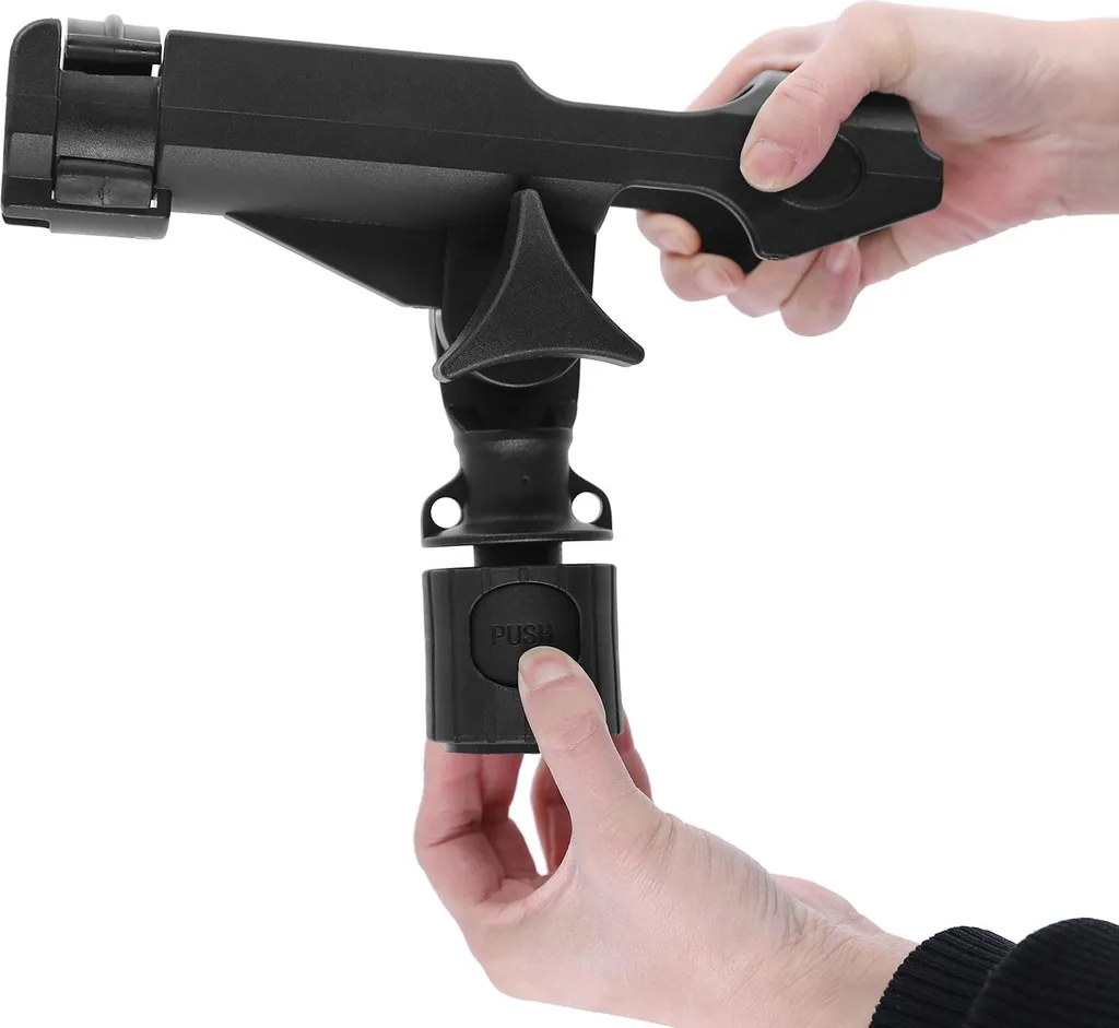 Support de canne à pêche orientable pour rail de kayak polyvalent - 4