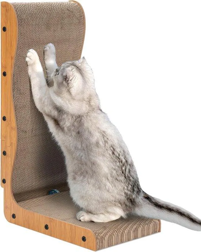 Griffoir chat 66 cm en carton renforcé et design en L très robuste