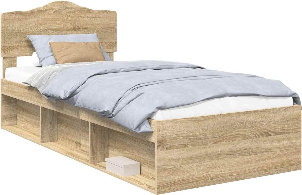 Bettrahmen Sonoma-Eiche 90 x 200 cm Massives Kiefernholz