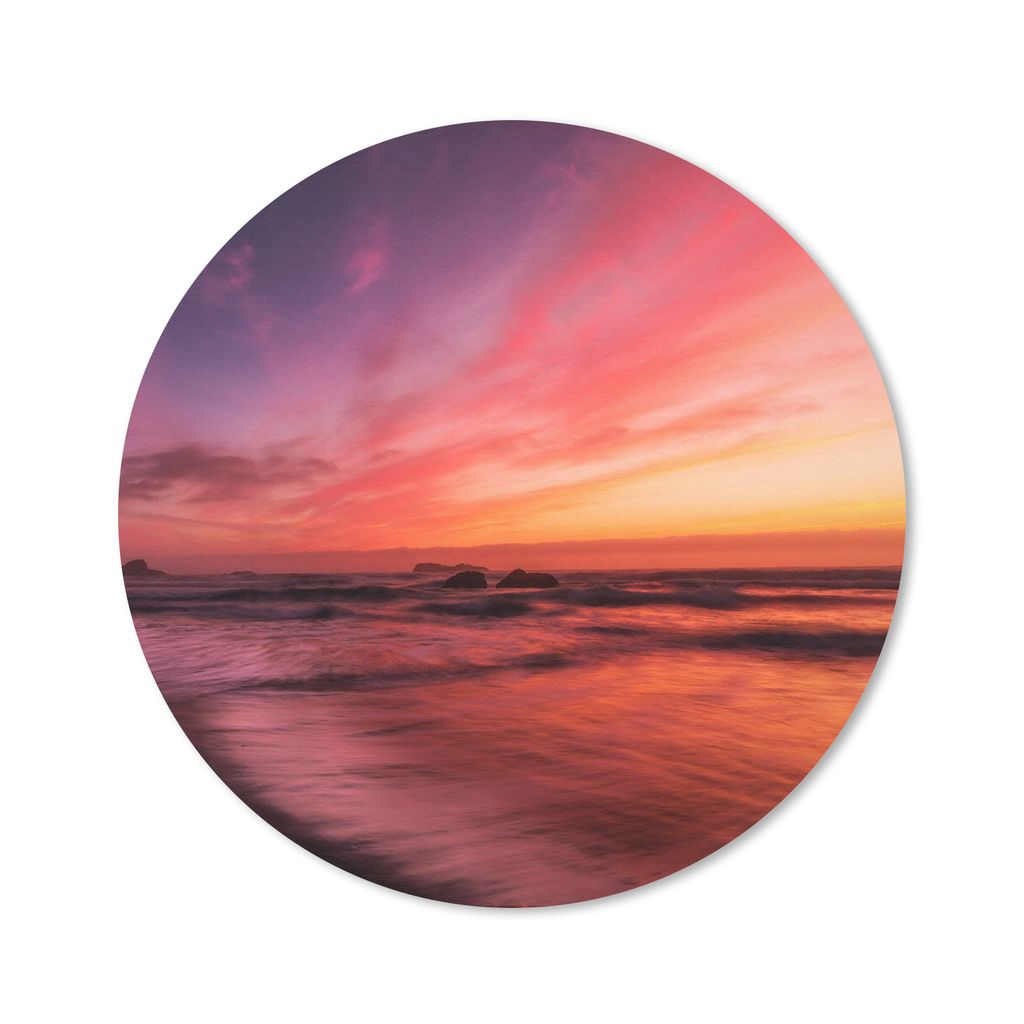 MuchoWow Mauspad Mousepad Strand - Meer - Natur - Abend 30x30 cm - Mousepads - Maus Mat - Pad - Mausunterlage - Tischunterlage - Schreibtischmatten