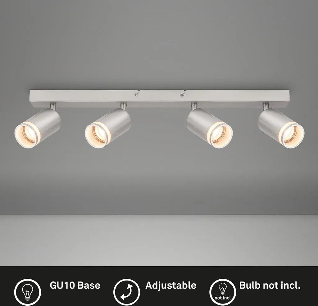 Barra Faretti Soffitto 4 Luci GU10 Metallo - Lampada Interni Orientabile