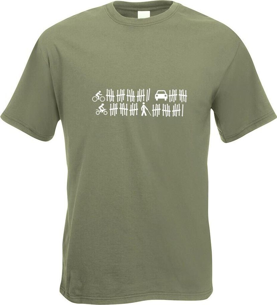 Kiwistar - T-Shirt - Olive - Opferliste Motiv Bedruckt Funshirt Design Print - mit Motiv Bedruckt - Funshirt Design - Sport - Freizeit - Herren - L