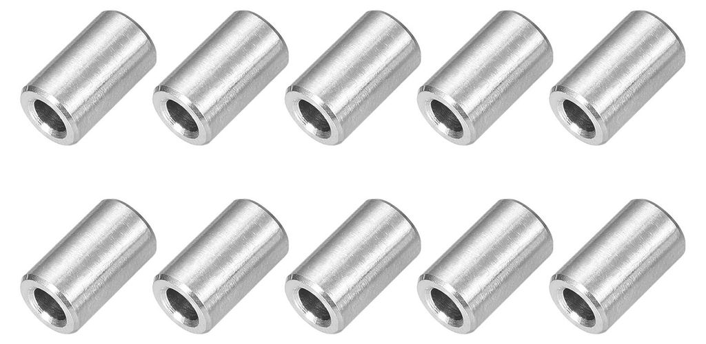 10 Distanzstücke aus Edelstahl, 3 mm Innendurchmesser x 6 mm Außendurchmesser x 10 mm Länge, Edelstahl 304, runde Distanzstücke ohne Gewinde, f...