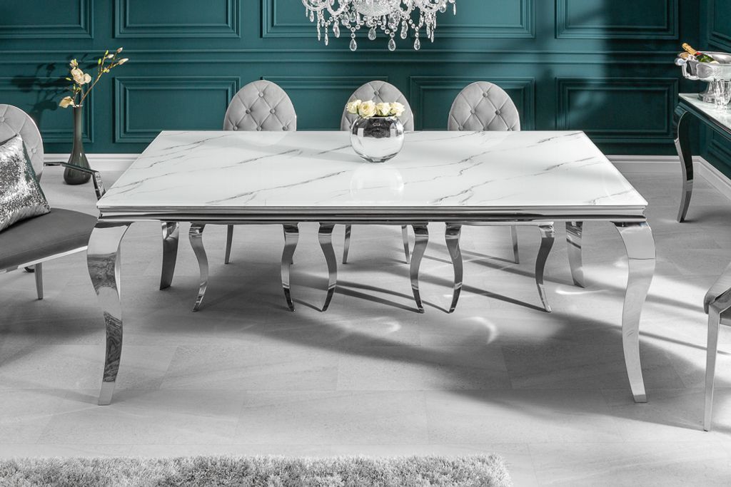 riess-ambiente Esstisch MODERN BAROCK 200cm weiß chrom