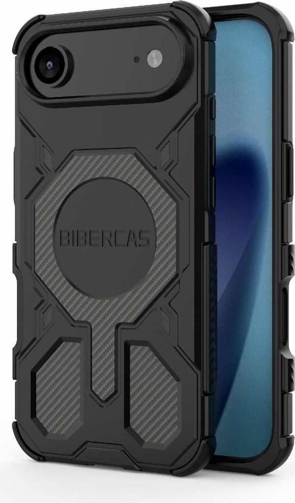 Für Apple iPhone 17 Air BIBERCAS Real Color MagSafe Shockproof Hülle Schwarz