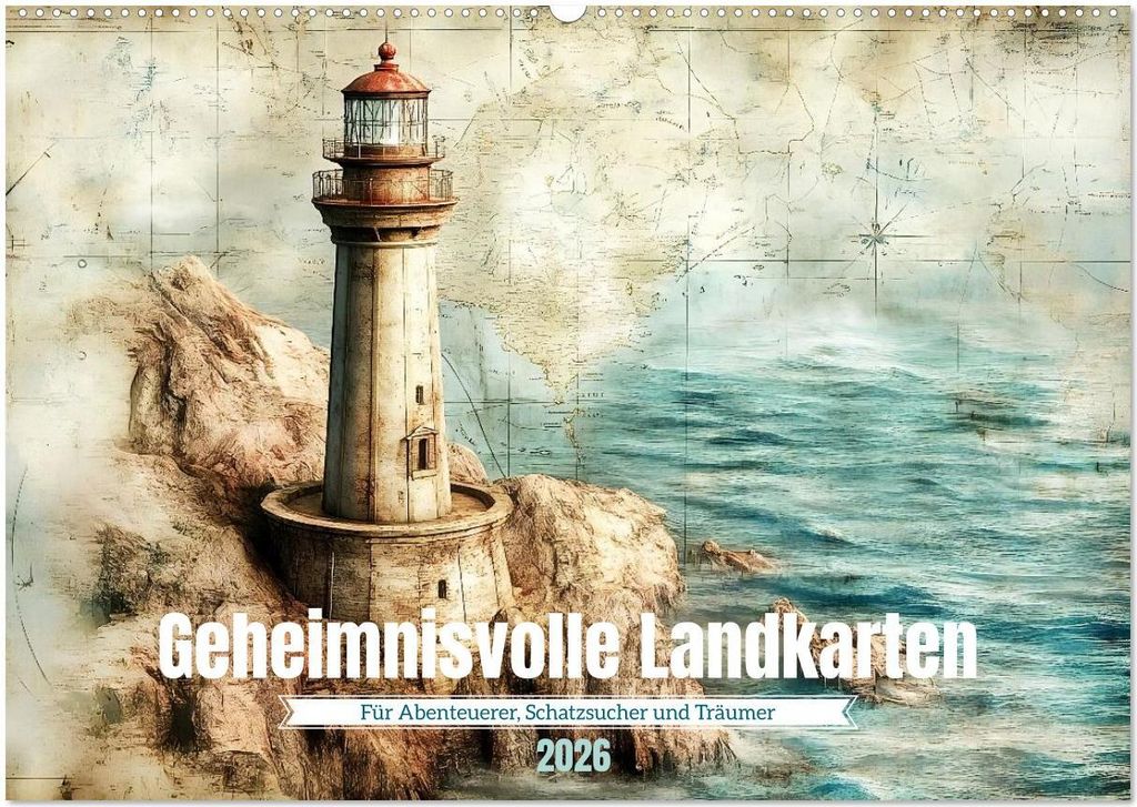 Geheimnisvolle Landkarten (Wandkalender 2026 DIN A2 quer), CALVENDO Monatskalender