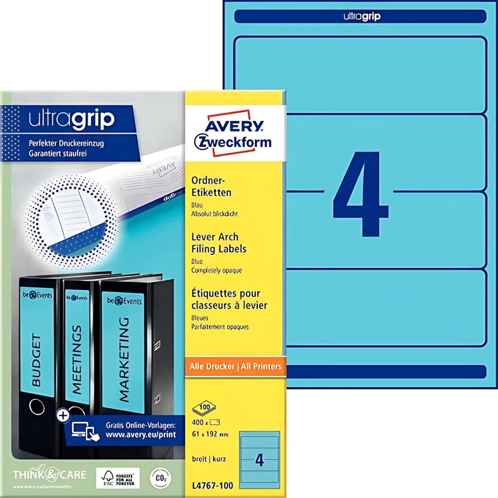 Etichette Avery Zweckform 61x192mm Blu: Organizza come un Pro