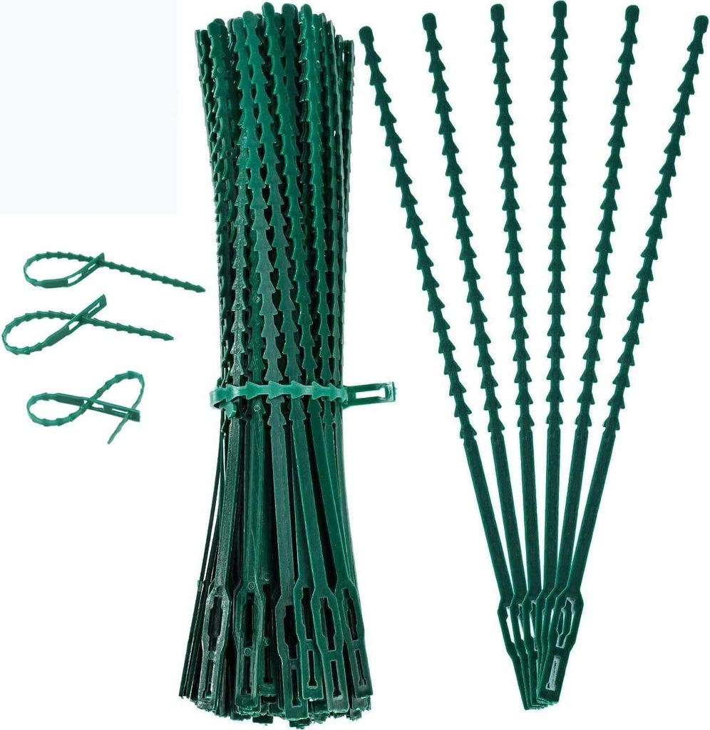 Verstellbare Pflanzenbinder,100 Stück 17CM Flexible Garten Pflanzen Anbinder Kunststoff Schnellbinder Pflanzenclips,Blumen-Clip für Garten und Pf...