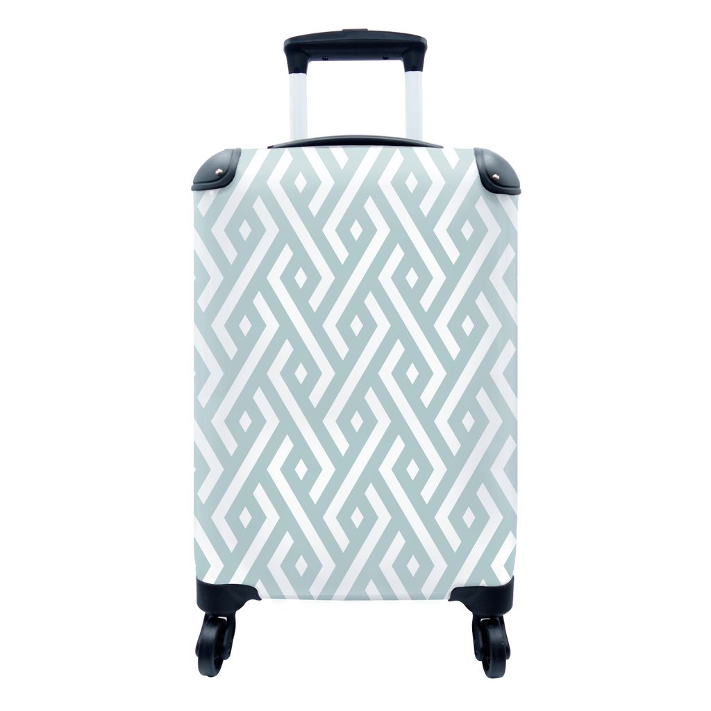 MuchoWow Koffer Handgepäck Trolley Rollkoffer Kleine Reisekoffer mit 4 Rollen - Muster - Abstrakt - Geometrie - Cabin Size < 55x40x23 cm & 55x40...