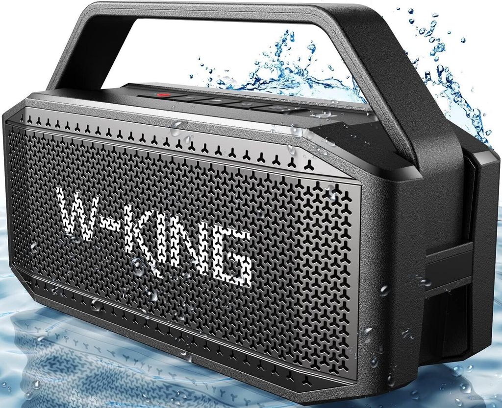 W-KING Bluetooth Lautsprecher 60W (100W Spitze) IPX6 - Tief Bass, Tragbarer Lautsprecher für Outdoor Party, Power Bank, 40H, TF, AUX, EQ