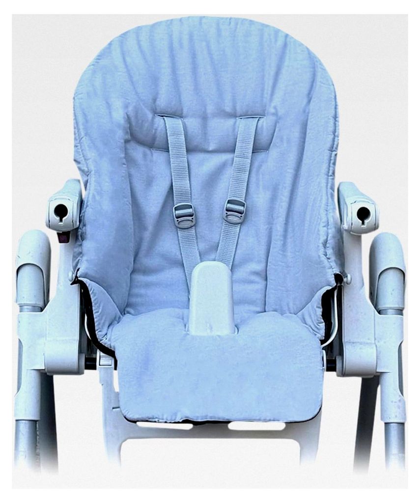 Ersatzbezug für Hochstuhl Kissen, Sitzkissen für Peg Perego Zero 3, 100% Baumwolle, Farbe Grau