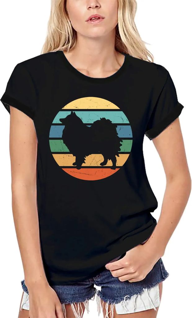 Damen Grafik T-Shirt aus Biobaumwolle Retro-Spitz-Zucht – Retro Spitz Breed – Öko-Verantwortlich Vintage Jahrgang Kurzarm Lustige Druck Geburt...