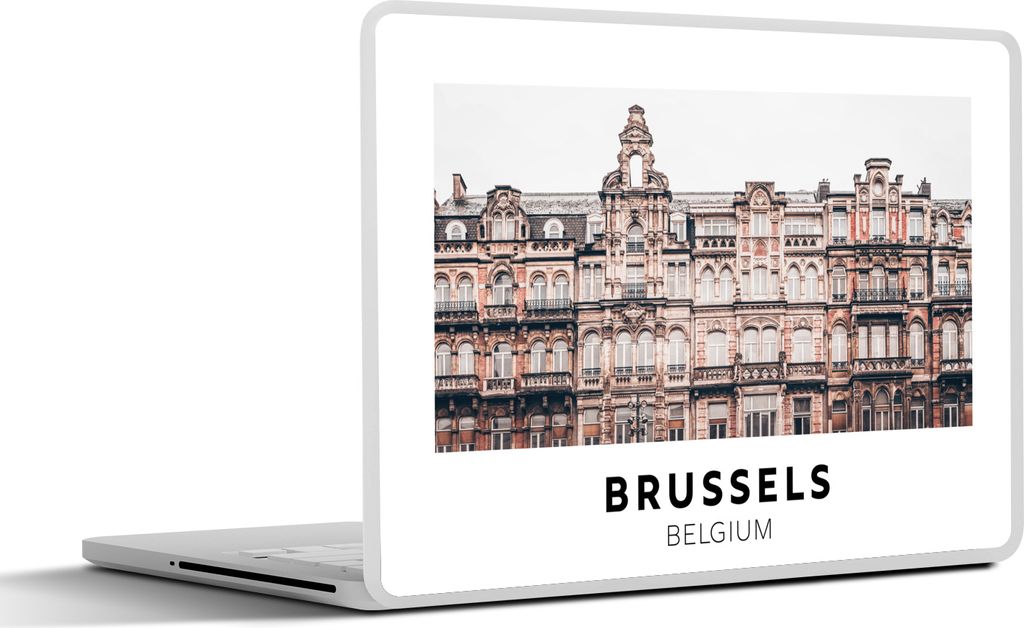 MuchoWow Laptop Aufkleber Sticker Cover Belgien - Brüssel - Huizen 40x30 cm - Laptop Dekoration - Selbstklebend