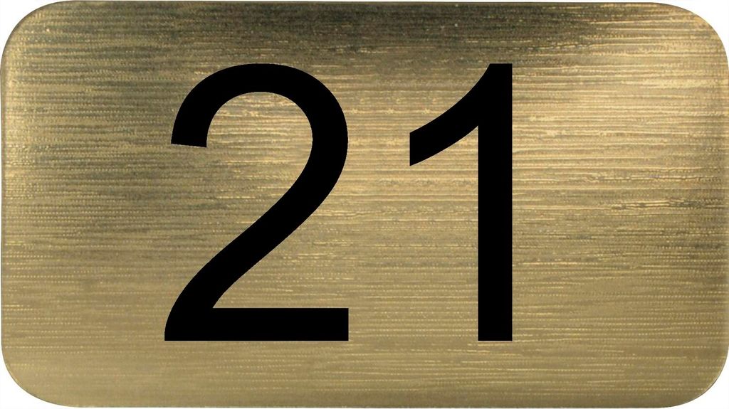 Nummernschild selbstklebend, 35 x 20 mm, Type 21, Kunststoff gold metallic