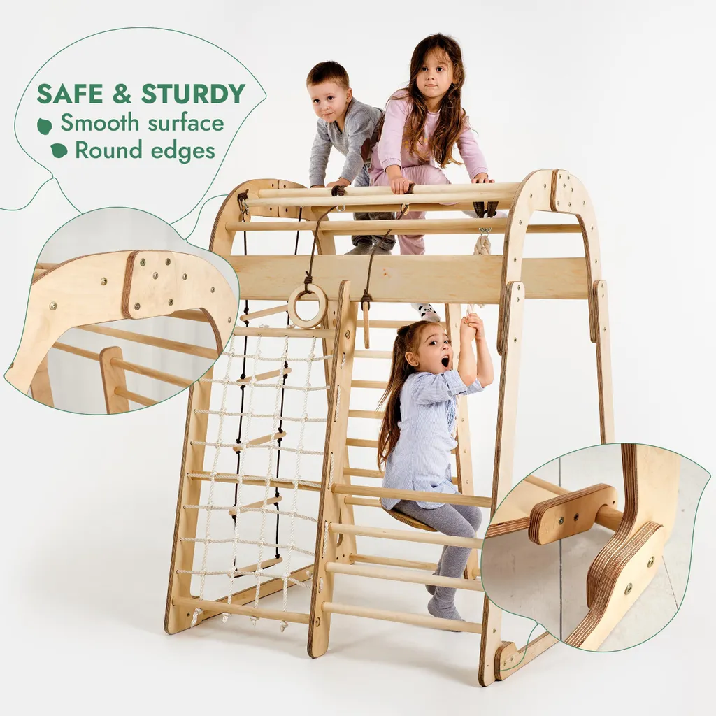 Module d'escalade intérieur bois : la solution active pour enfants 3-8 ans - 6