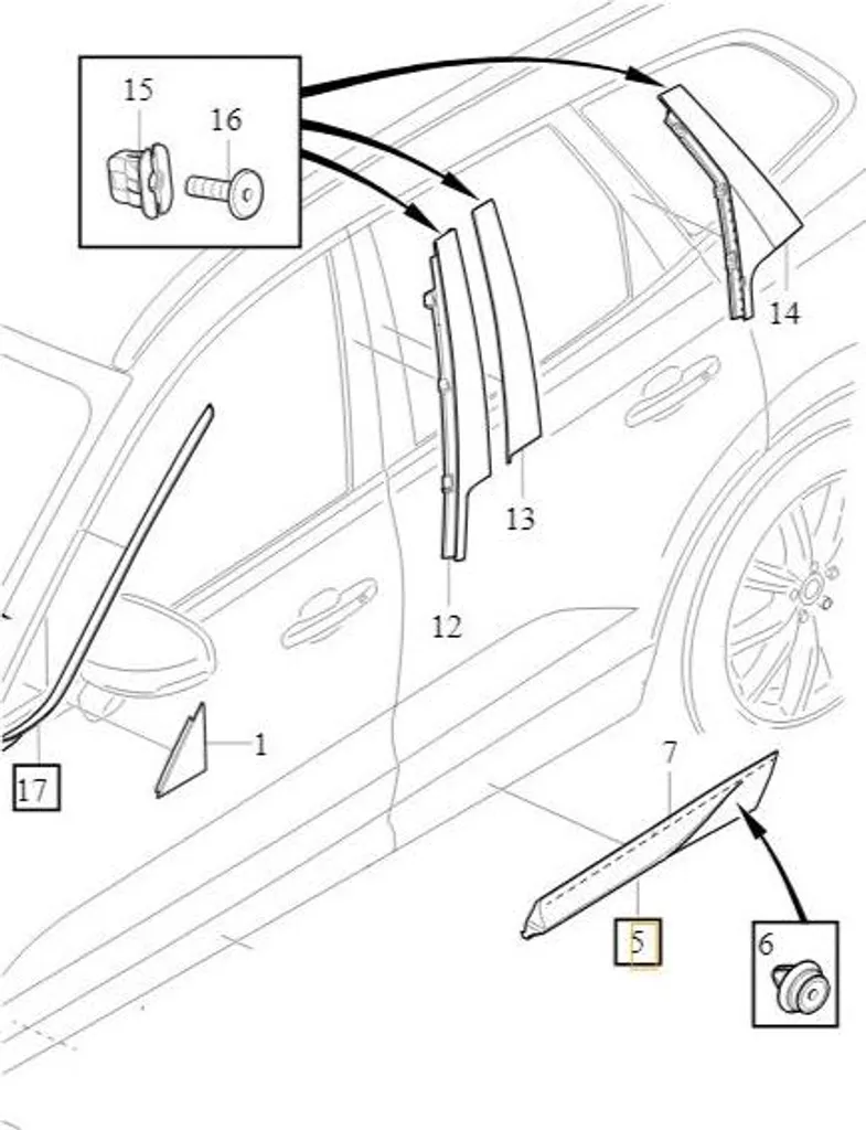 Moulure de porte arrière inférieure droite pour SUV Volvo XC60 Neuf