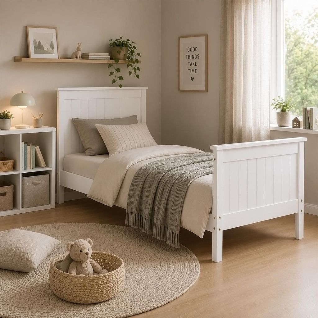 Homestyle4u Holzbett 90x200 Kinderbett Kiefer massiv Produktbild 