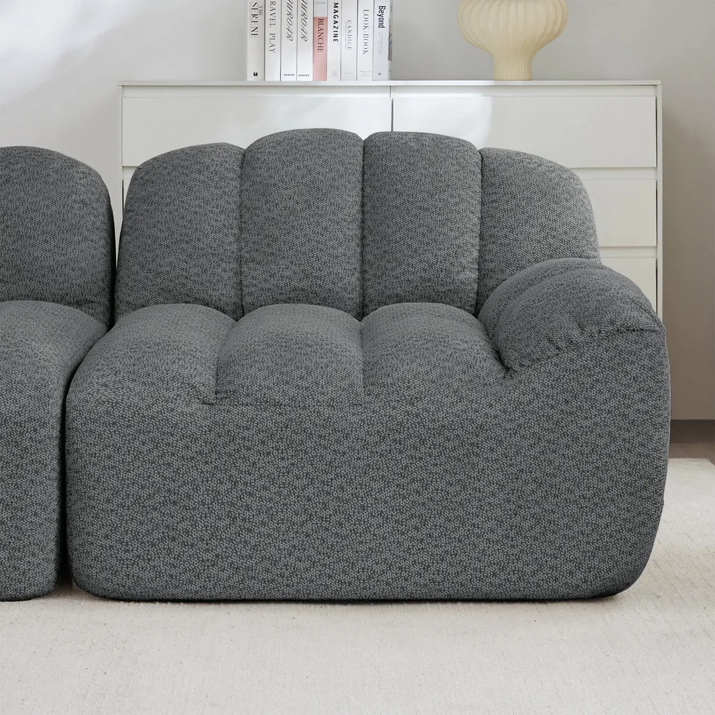 Petit canapé d'angle modulaire gris pour salon moderne, 2 places - 17