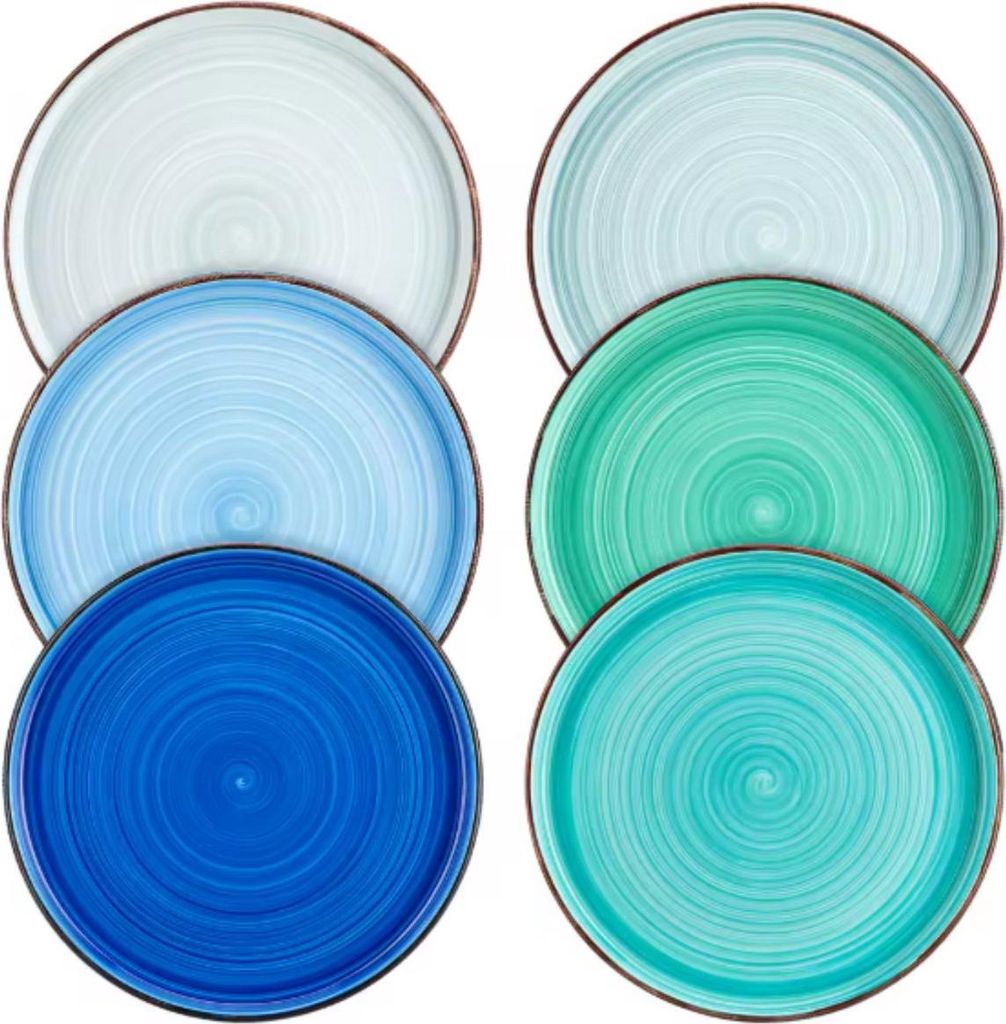 Belviano Serviesset – 12-teilig – 4 Personen – Blau – Tafelservice – Essteller, Tiefe Teller und Frühstücksteller – Keramik-Set