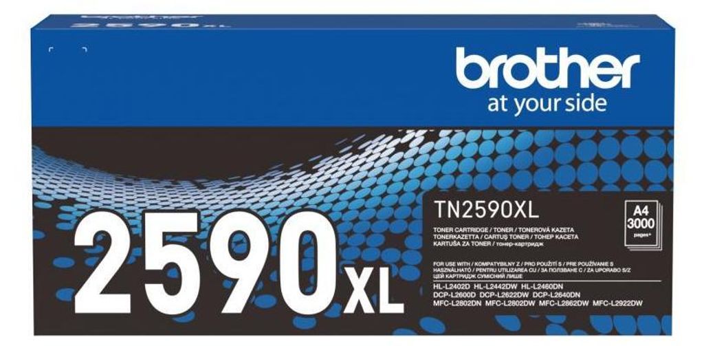 The image shows the packaging of a Brother toner cartridge.