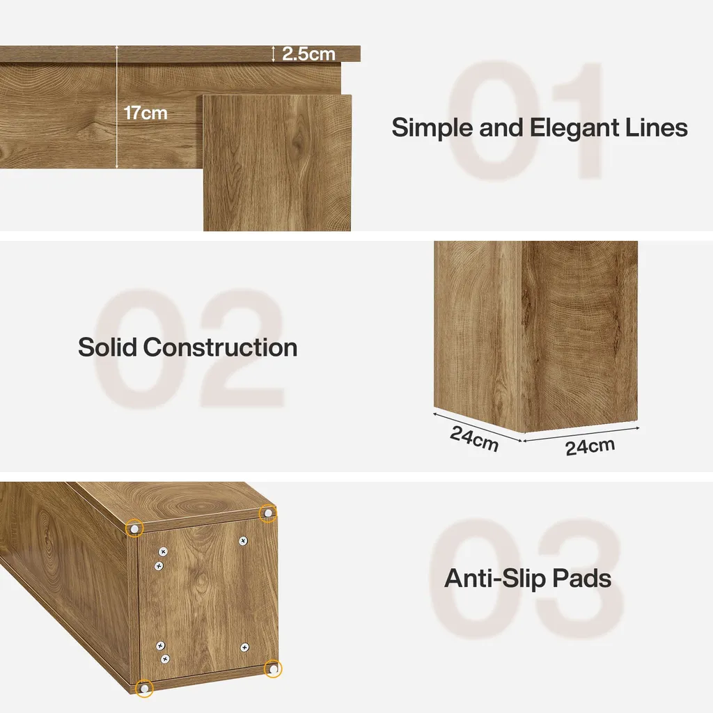 Table basse de style cottage et console de salon rustique en bois clair
