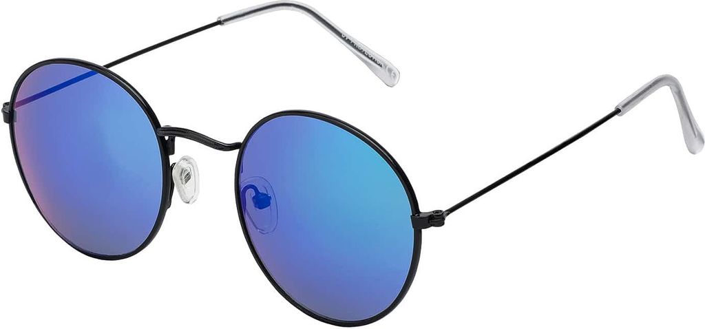 Damen Herren Sonnenbrille Rund Form Verspiegelt 80er Modern Urlaub Strand 30569 Grün-Lila