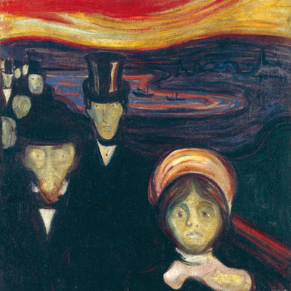 Edvard Munch Kunstdruck Bild - Angst, 1894 (100 x 100 cm)