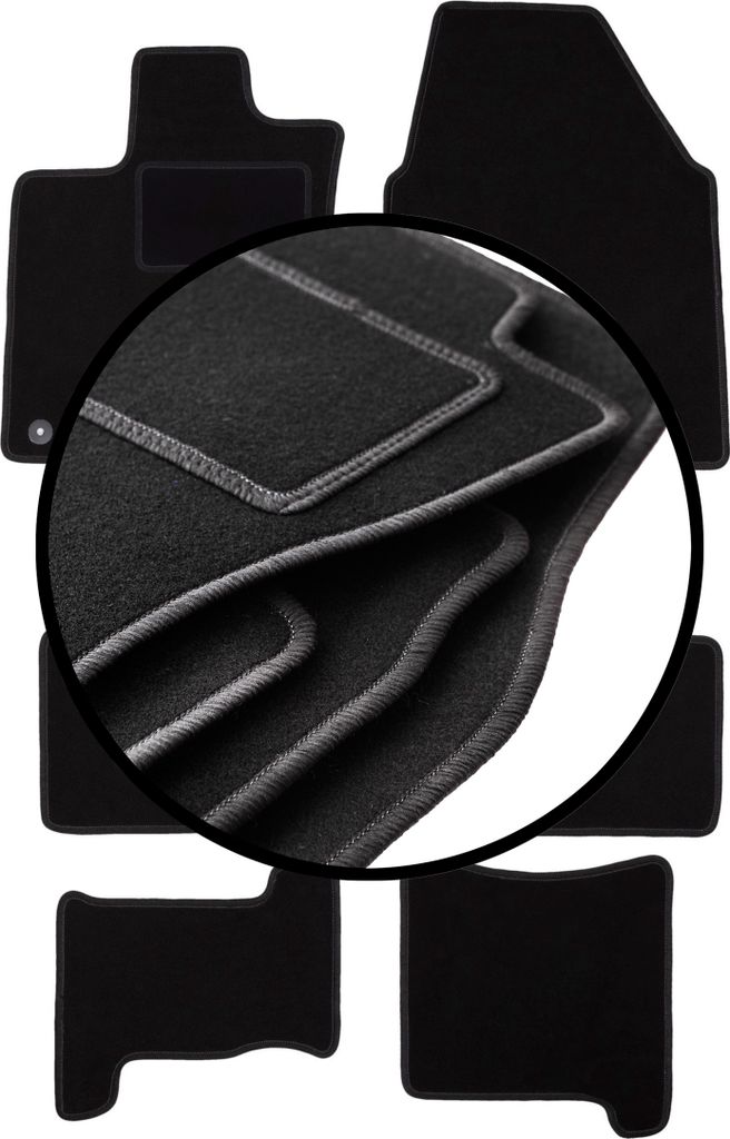 Komplettset Veloursmatten für: Nisan Qashqai +2 Crossover (2008-2013)