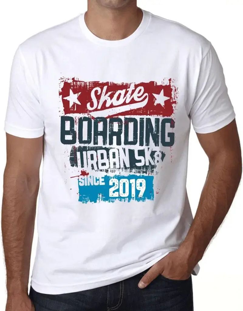 Herren Grafik T-Shirt Urbanes Skateboard seit 2019 – Urban Skateboard Since 2019 – Geschenk 5. Geburtstag Jahrestag 5 Jahre Jubiläum 5 Jährig...