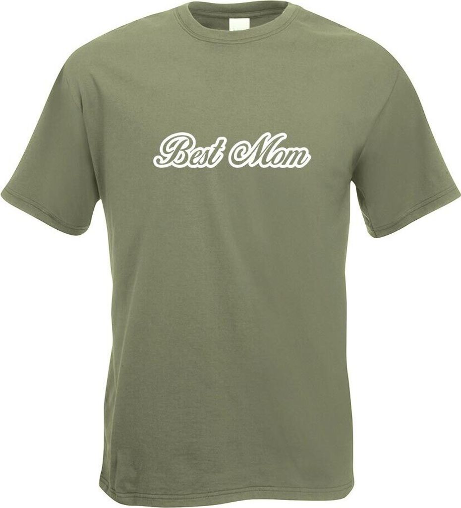 Kiwistar - T-Shirt - Olive - Best Mom Mutter Familie Motiv Bedruckt Funshirt Design Print - mit Motiv Bedruckt - Funshirt Design - Sport - Freizeit...