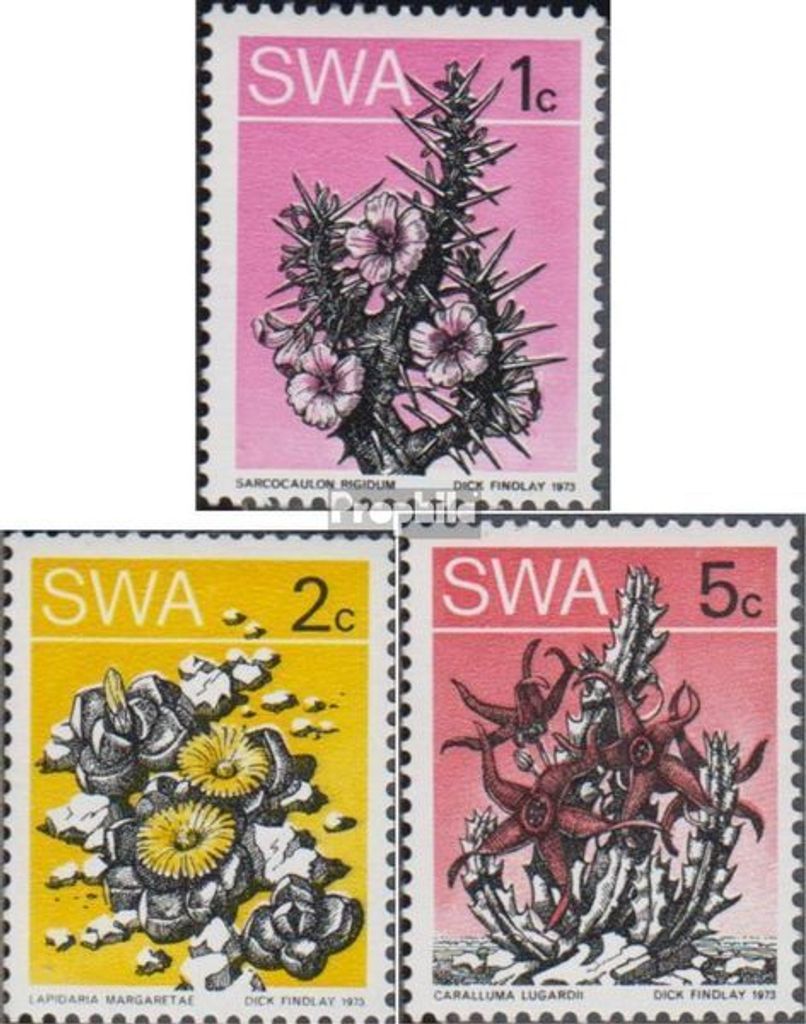 Briefmarken Namibia - Südwestafrika 1973 Mi 389A-391A (kompl.Ausg.) Rollenmarken, 4-seitig gezähnt postfrisch Wüstenpflanzen