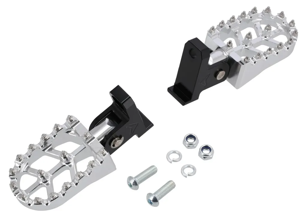 Repose-pieds passager pour duo moto CNC MX argent grand confort