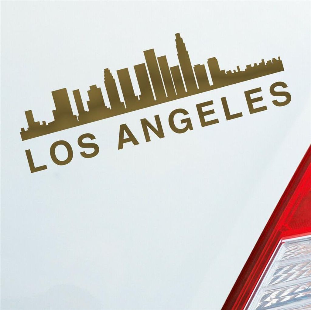 Auto Aufkleber Los Angeles Stadt City USA Kalifornien State 19x7 cm Gold Sticker Heckscheibenaufkleber
