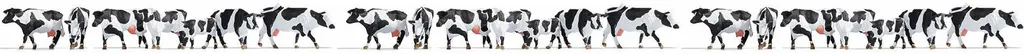 Vaches Noir et Blanc H0 pour Réseau Ferroviaire - NOCH 16164 Set XL
