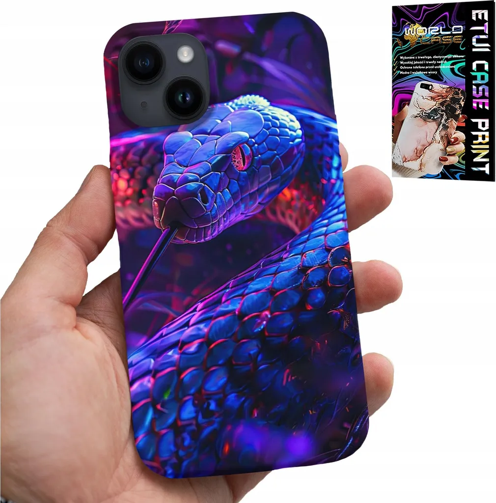 Custodia iPhone 15 Plus Rettile - Cover Serpente Professionale + Film